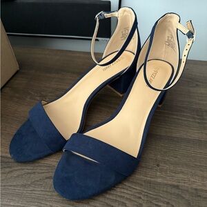 Navy Ankle Strap Heels